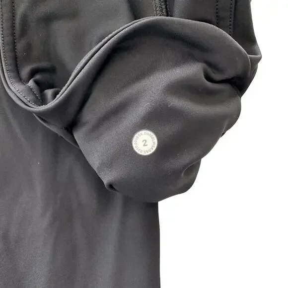 Lululemon Fast & Free Crop II *Nulux 19 Black Size 2 Reflective Run Gym Workout